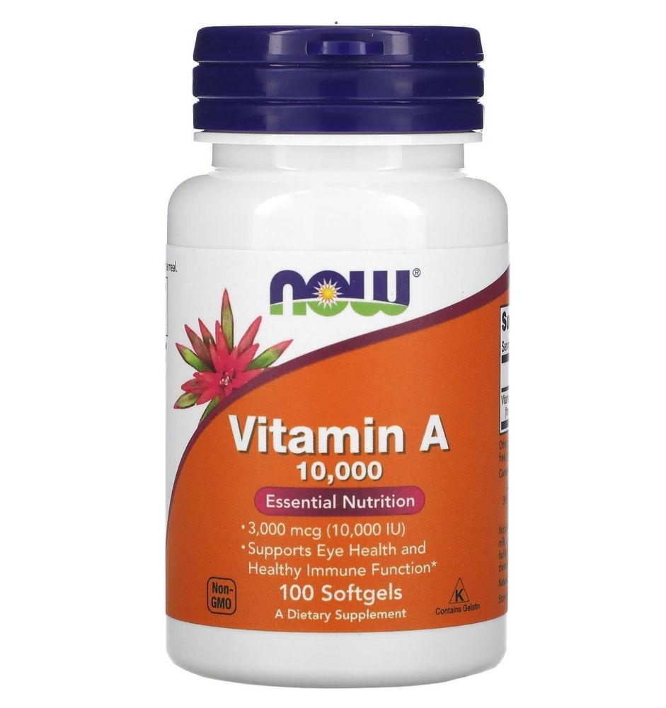 NOW Foods, Vitamin A, 10,000 IU, 100 Softgels