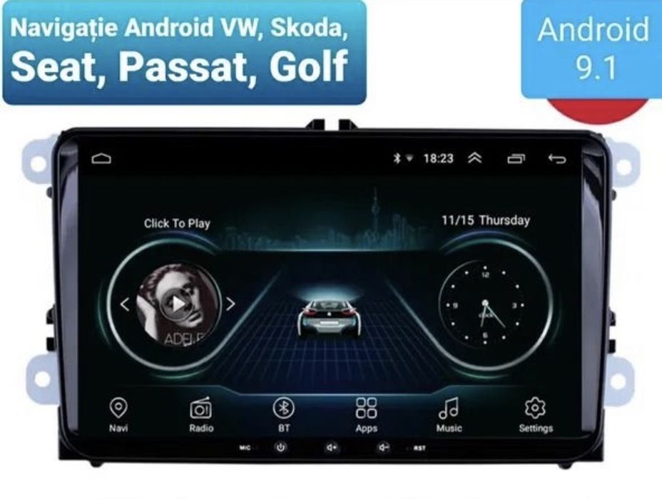 Navigatie GPS Android de 9 VW Golf 5, 6 Passat B6 B7 CC EOS Tiguan POl