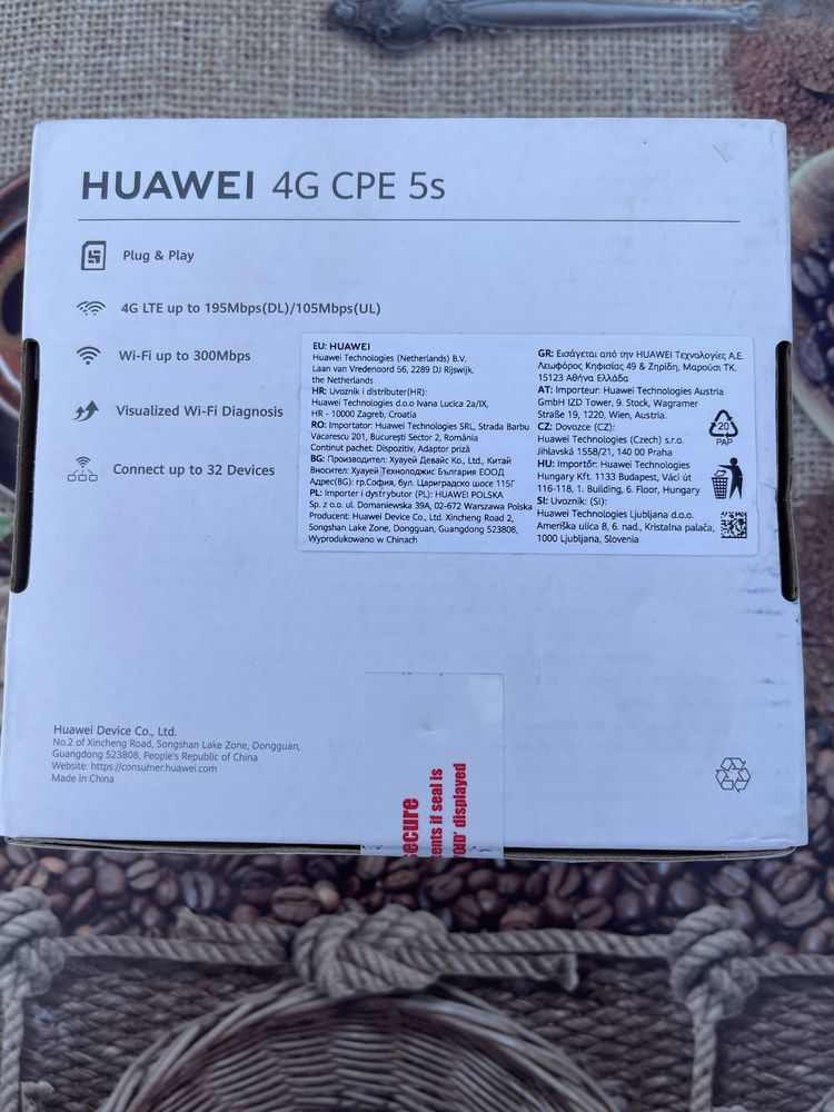 Router / Modem Huawei cu Sim 4G CPE 5S Sigilat Model:  B320-323 Nou