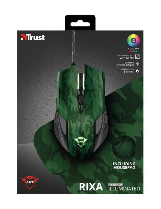 Нова мишка Trust GXT 781 Rixa камуфлажен с подложка!