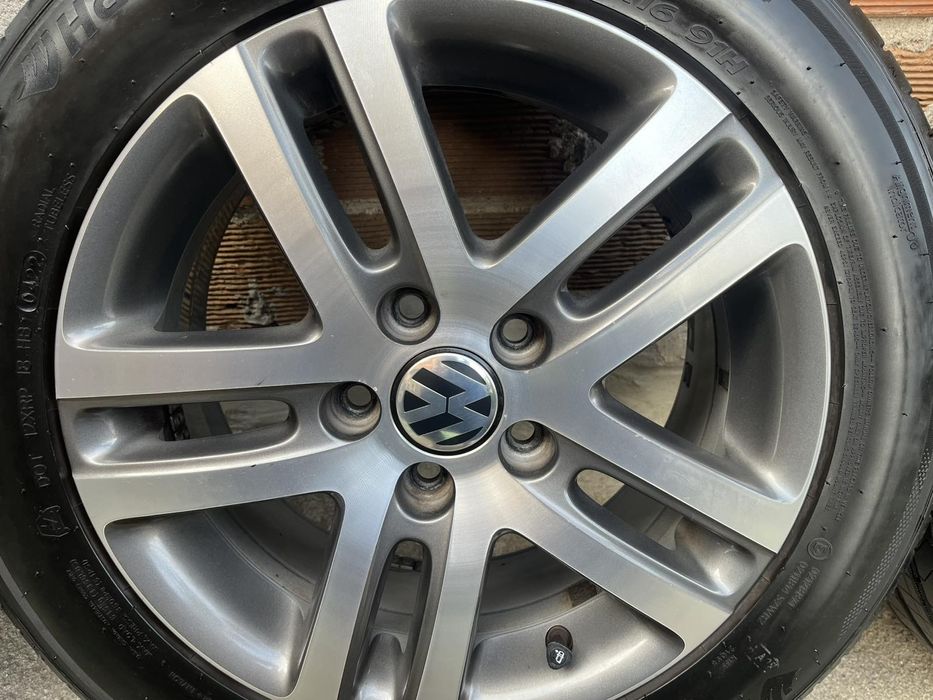 Оригинални джанти за VW 5x112 с гуми Hankook 205/55/16