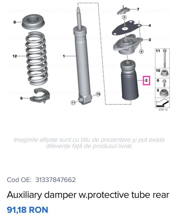 Tampon suspensie sport BMW fata/spate