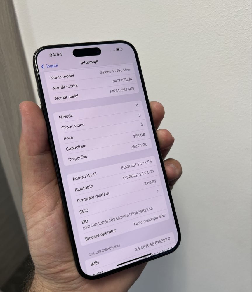 Vand iphone 15 pro max 256