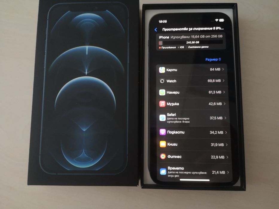 Iphone 12 Pro Pacific Blue - 256Gb /100 %Battery health