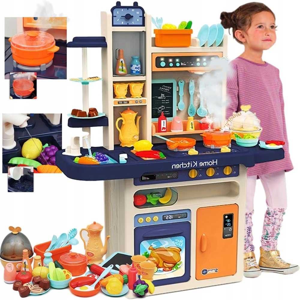 Bucatarie Completa Multifunctionala,lumini si sunete,65 piese,Albastru