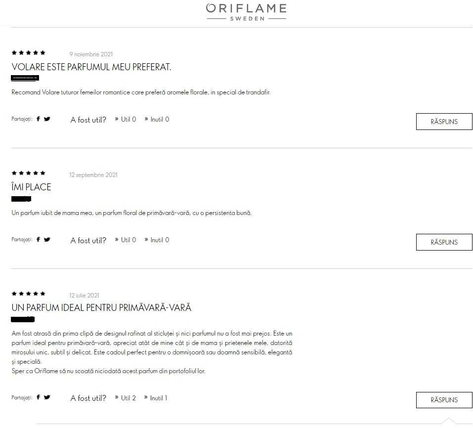 Apă de parfum Volare Tender/ Volare Moments (Oriflame)