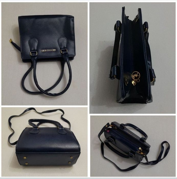 Geanta de umăr MICHAEL KORS, din piele bleumarin navy small
