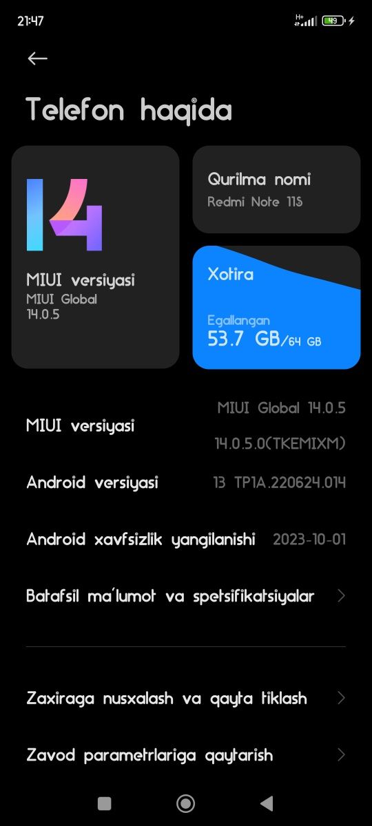 Redmi  noot 11 s