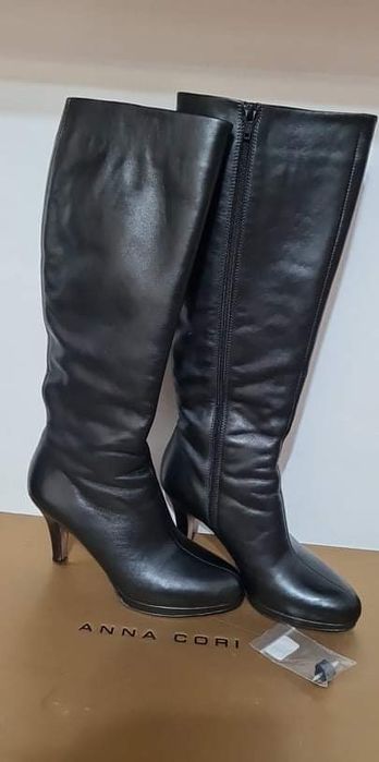 Cizme negre Anna Cori de piele