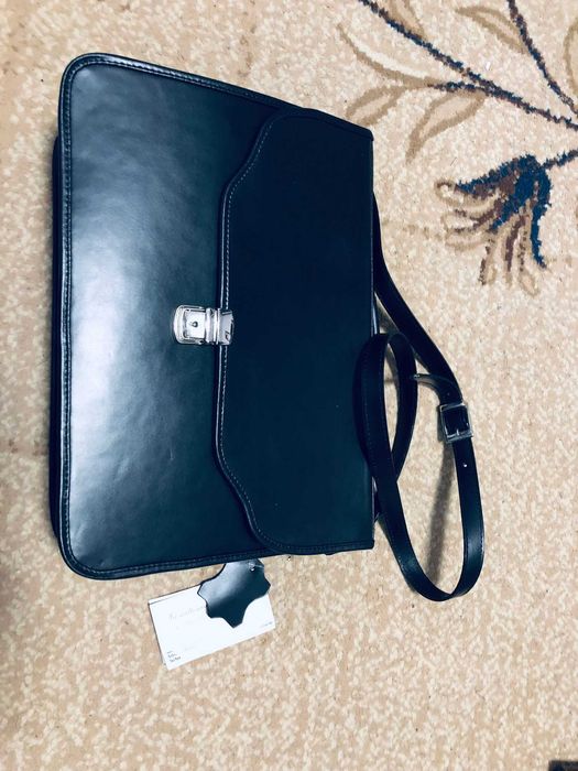 Geanta business piele neagra