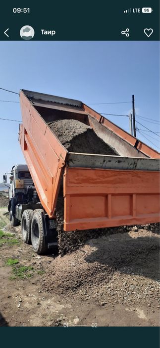 Доставка алматы и область песок щебень гравий отсев сникерс