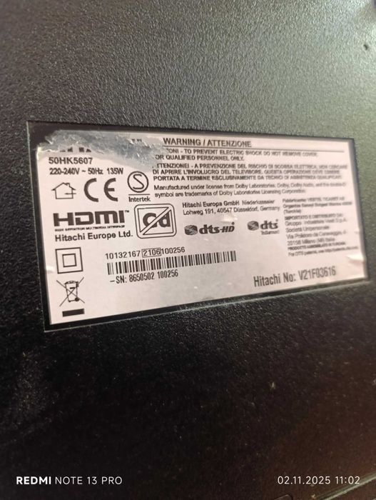 Телевизор 50 инча Hitachi 50HK5607