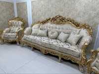 Мягкая мебель,диван с двумя креслами,в стиле барокко,механизм