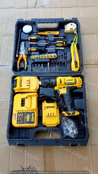 Акумулаторен ударен винтоверт DeWalt 24V 5Ah с 2 батерии Девалт пълен