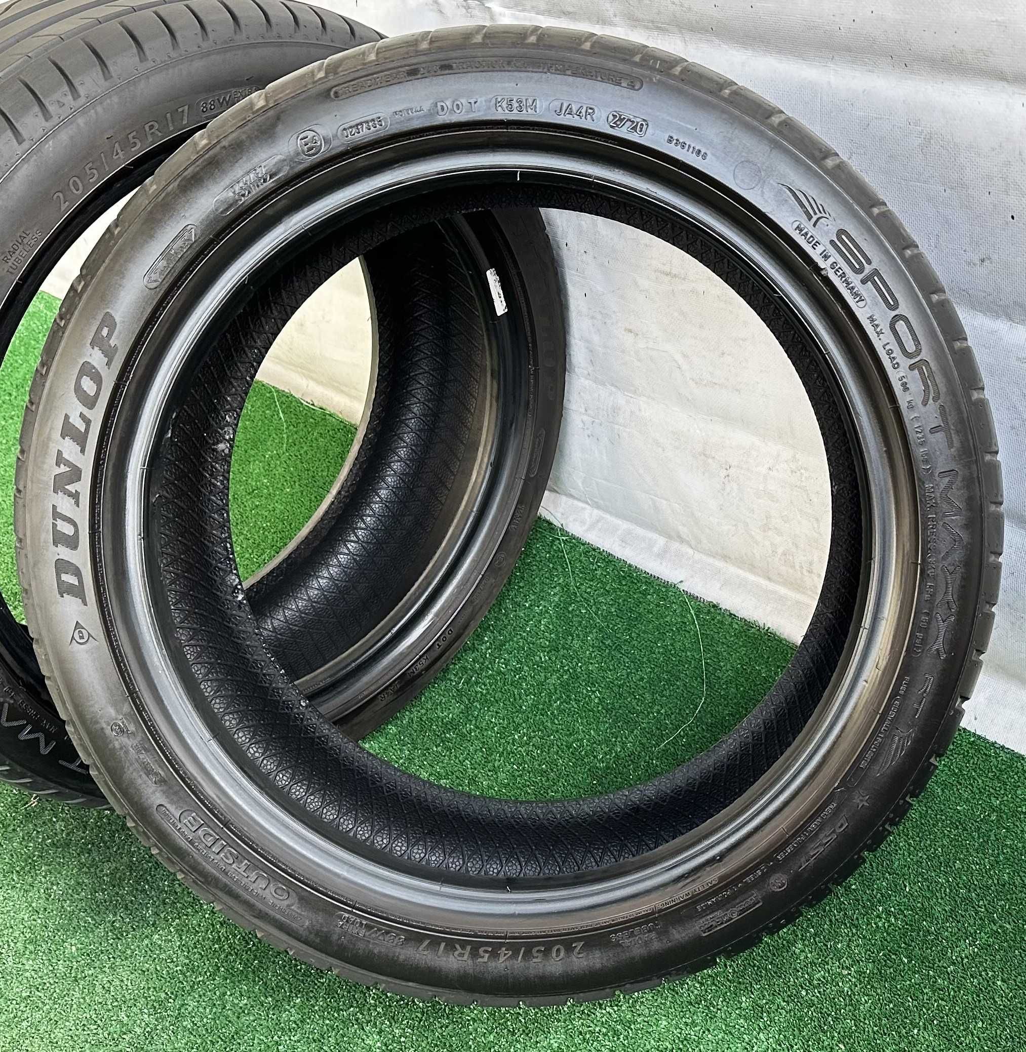 2бр 205/45r17 DUNLOP SPORTMAXX runflat летни