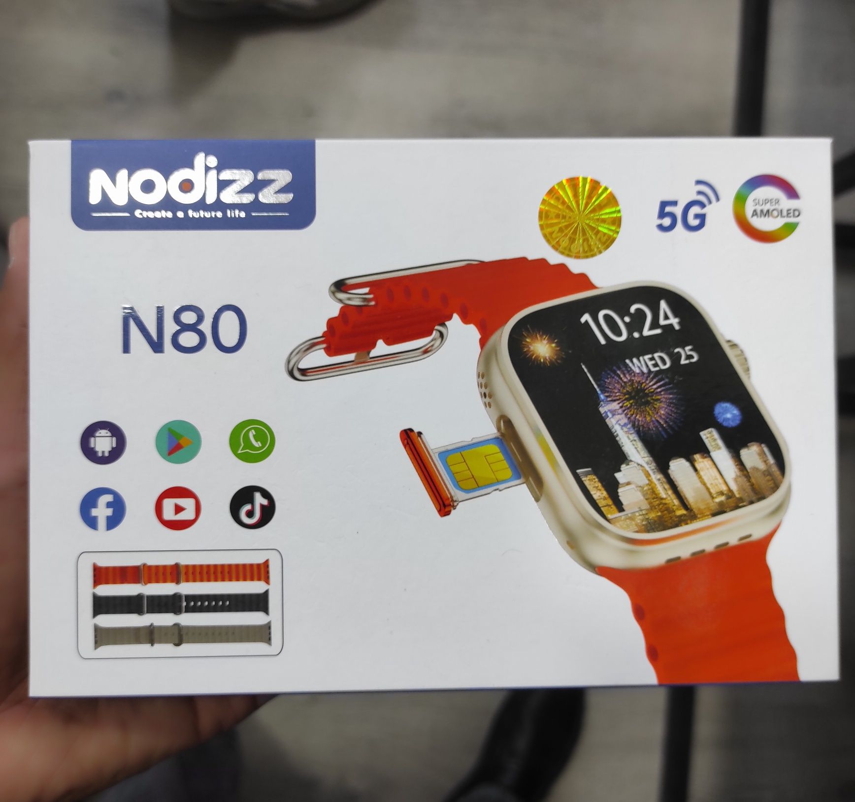 Smart watch Nodizz N80 Super Amoled 5G, Sim kartali soat, Умные часы