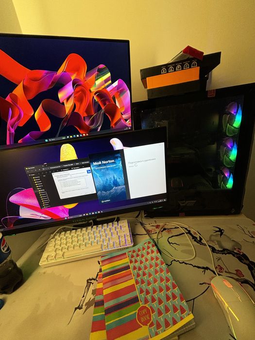 СРОЧНО!Игровой пк с двумя мониторами