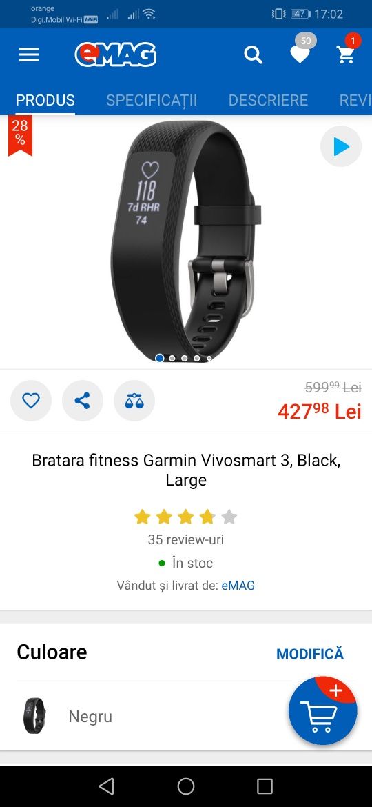 Garmin Vivosmart 3 HR