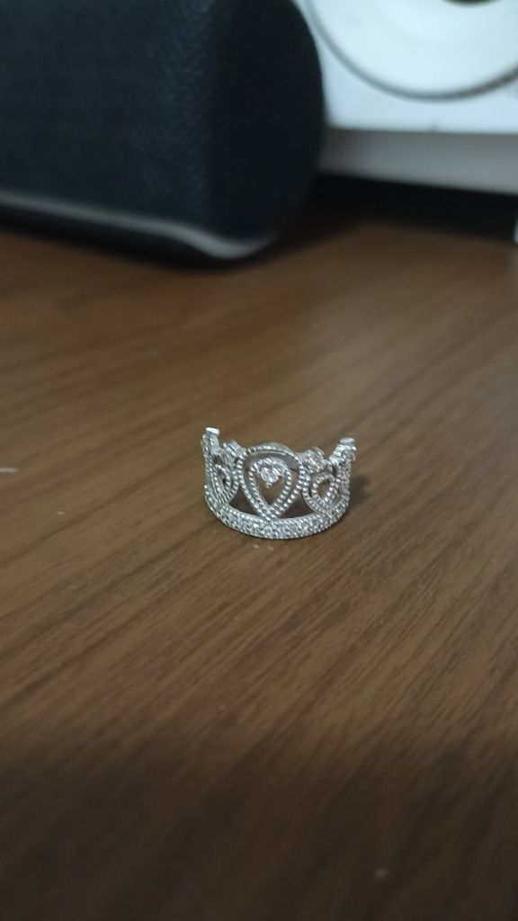 Кольцо серебряное Корона