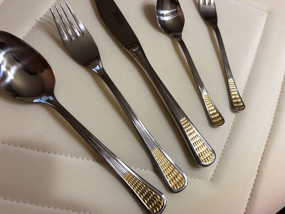 Комплект прибори за хранене позлатени “Перла”