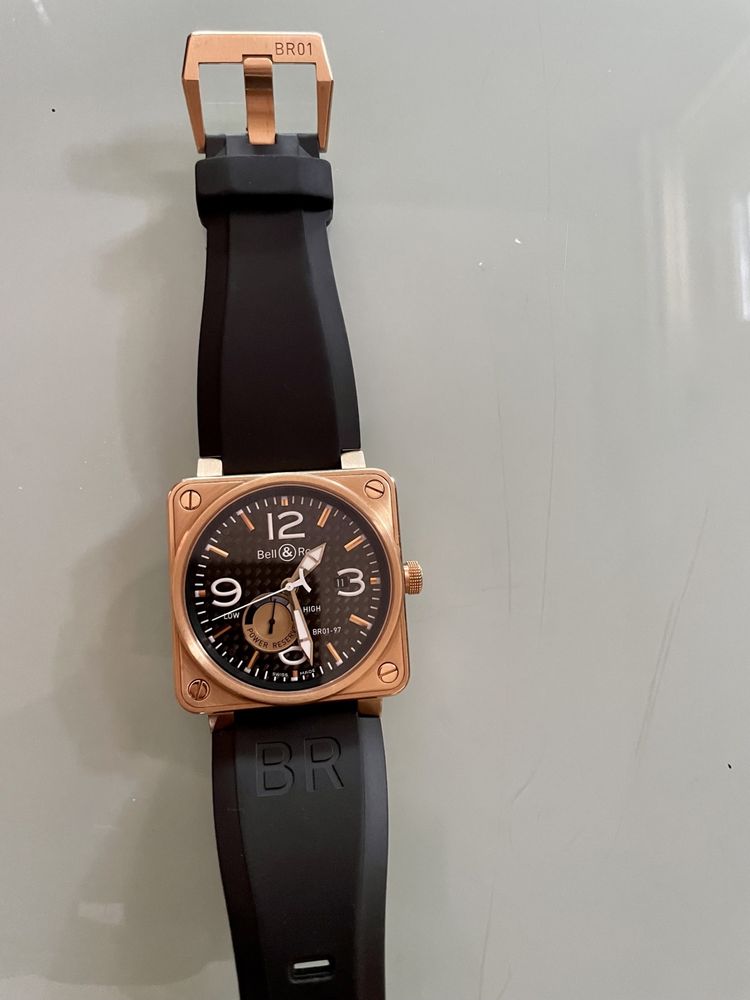 Златен мъжки часовник! Bell&Ross BR 01-97 reserve de MARCHE Rose Gold