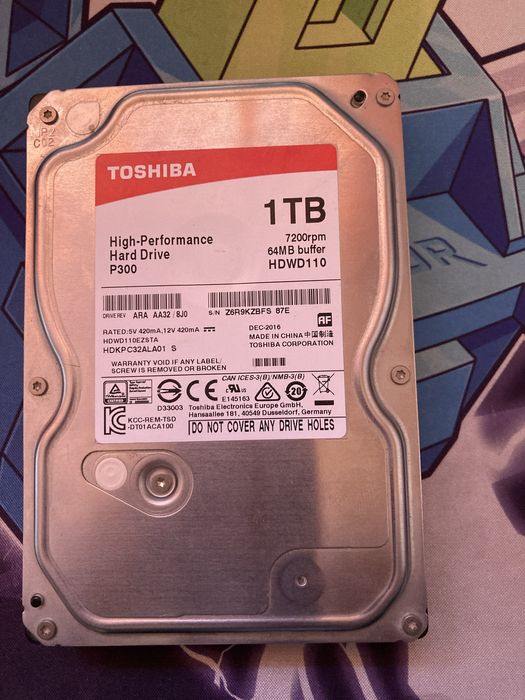 Жесткий диск toshiba на 1 терабайт памяти