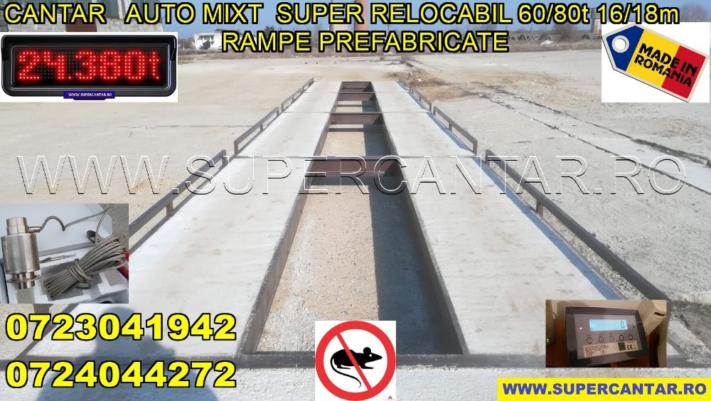 Cantar Auto 60t-80t Nou MIXT 42cm SUPER RELOCABIL