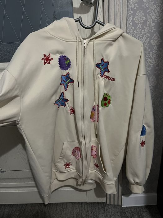 Зип худи молочный цвет