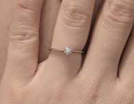 Inel damă aur alb 585/14K cu diamant