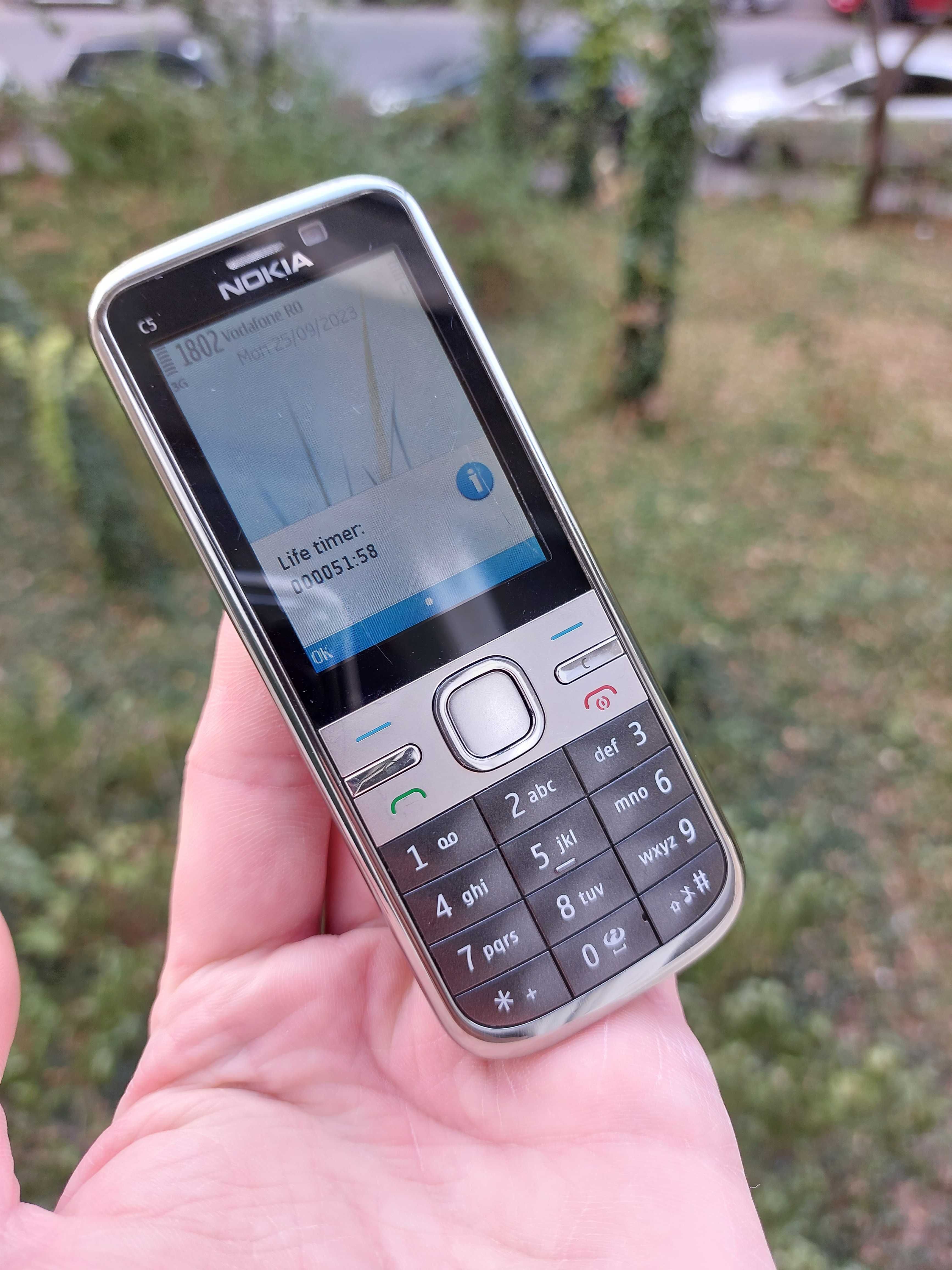 Nokia C5 orig Hungary metalic decodat 2011 cu doar 51 ore vorbit pe el