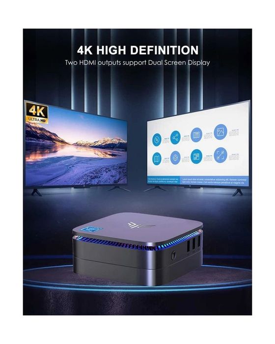 Mini PC AK1 Pro,8GB/256GB M.2 SSD,Windows 11Pro, negru,sigilat
