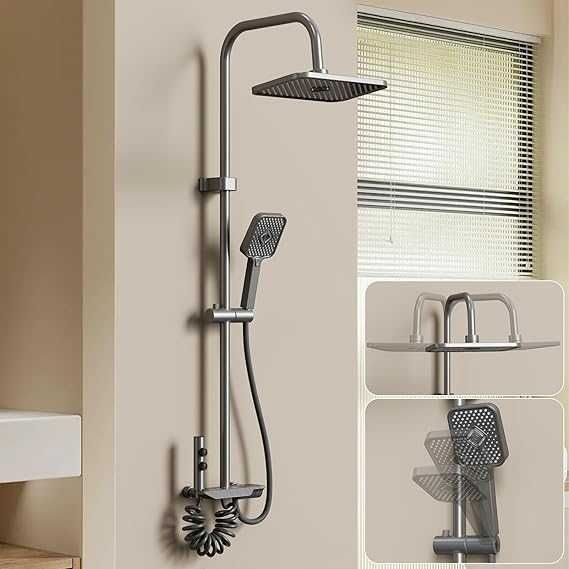 Coloană de duș WRMING  cu termostat duș tip ploaie cu baterie și  duș