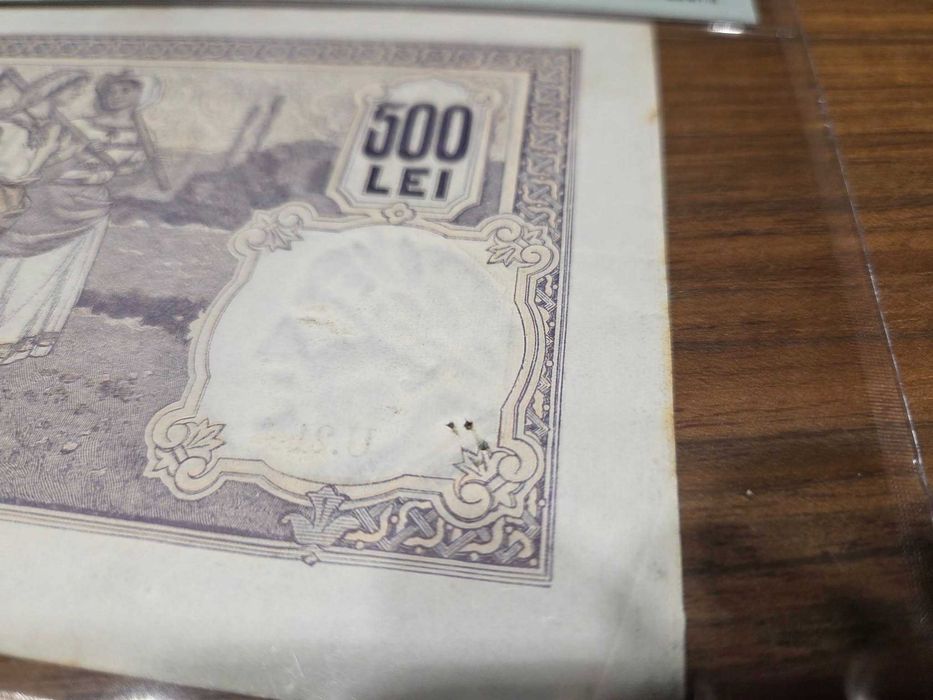 Bancnota Romania 500 lei August 1916 gradata PMG 40