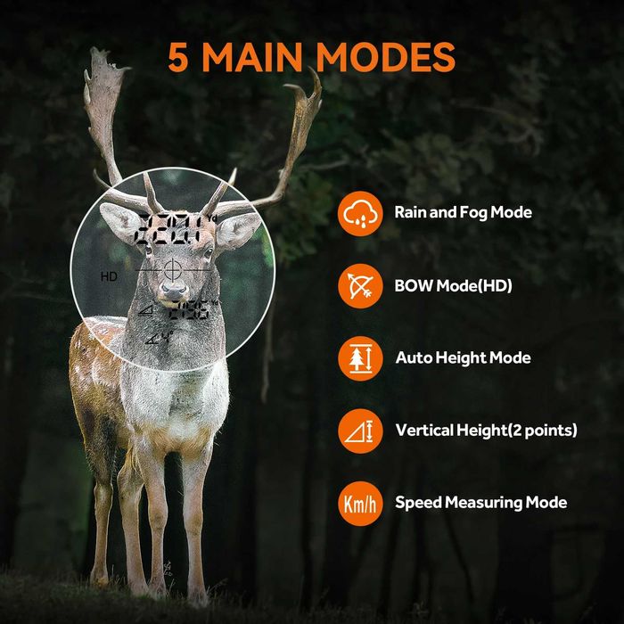 Лазерен далекомер за лов MiLESEEY PF2E, обхват до 600 м, 6x увеличение