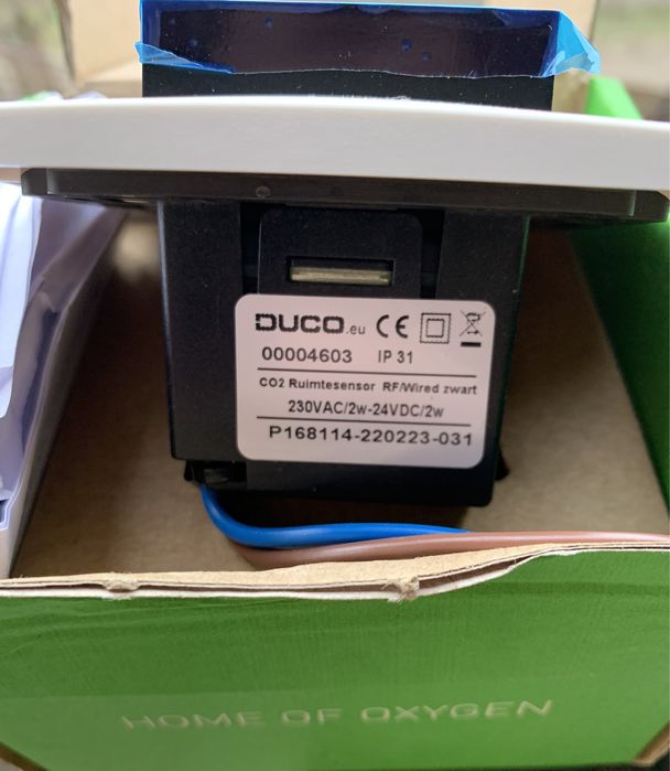 DUCO senzor de camera CO2/ umiditate pentru sisteme de ventilatie