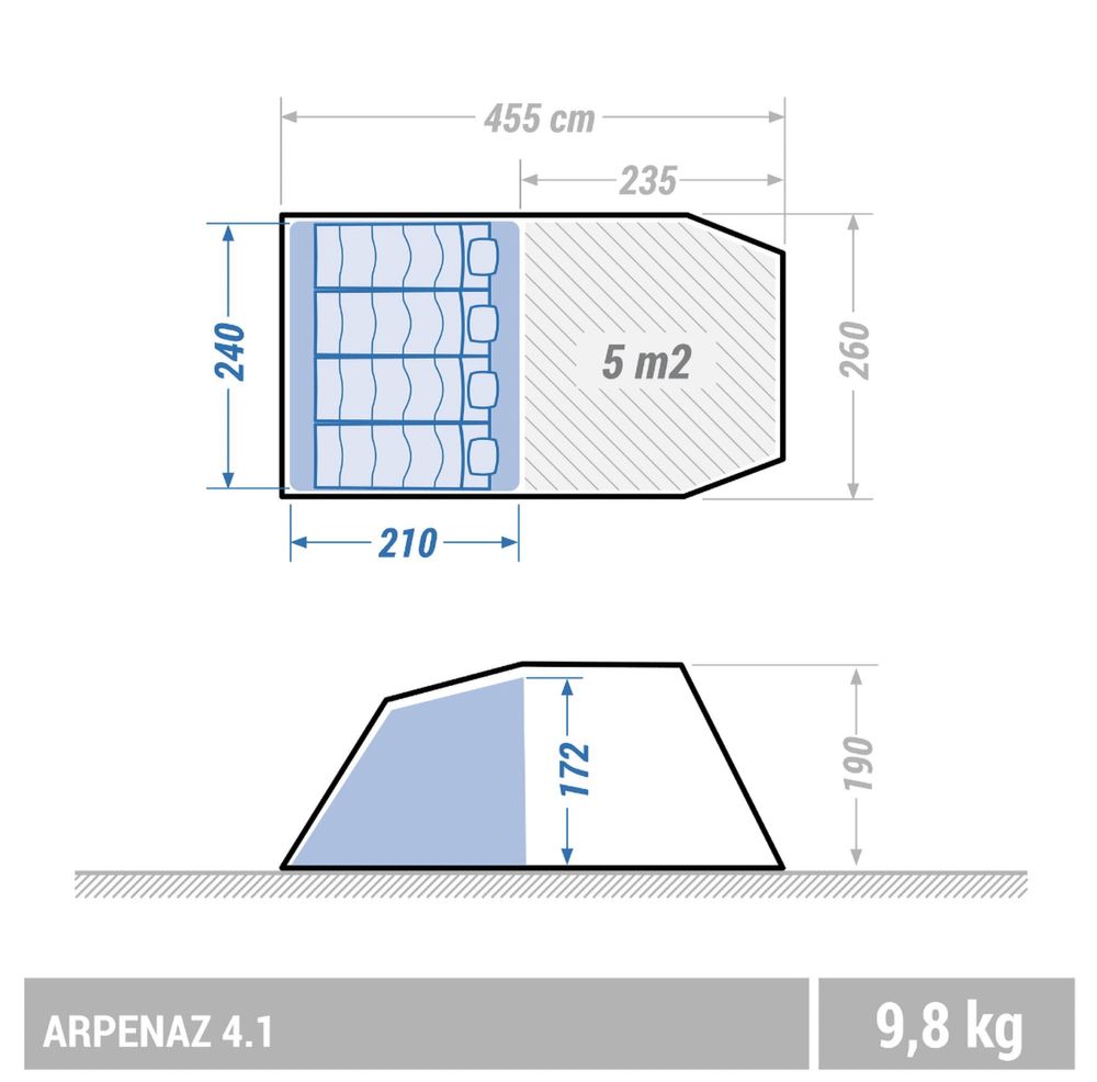 Cort 4 persoane Apenza 4.1 aproape NOU