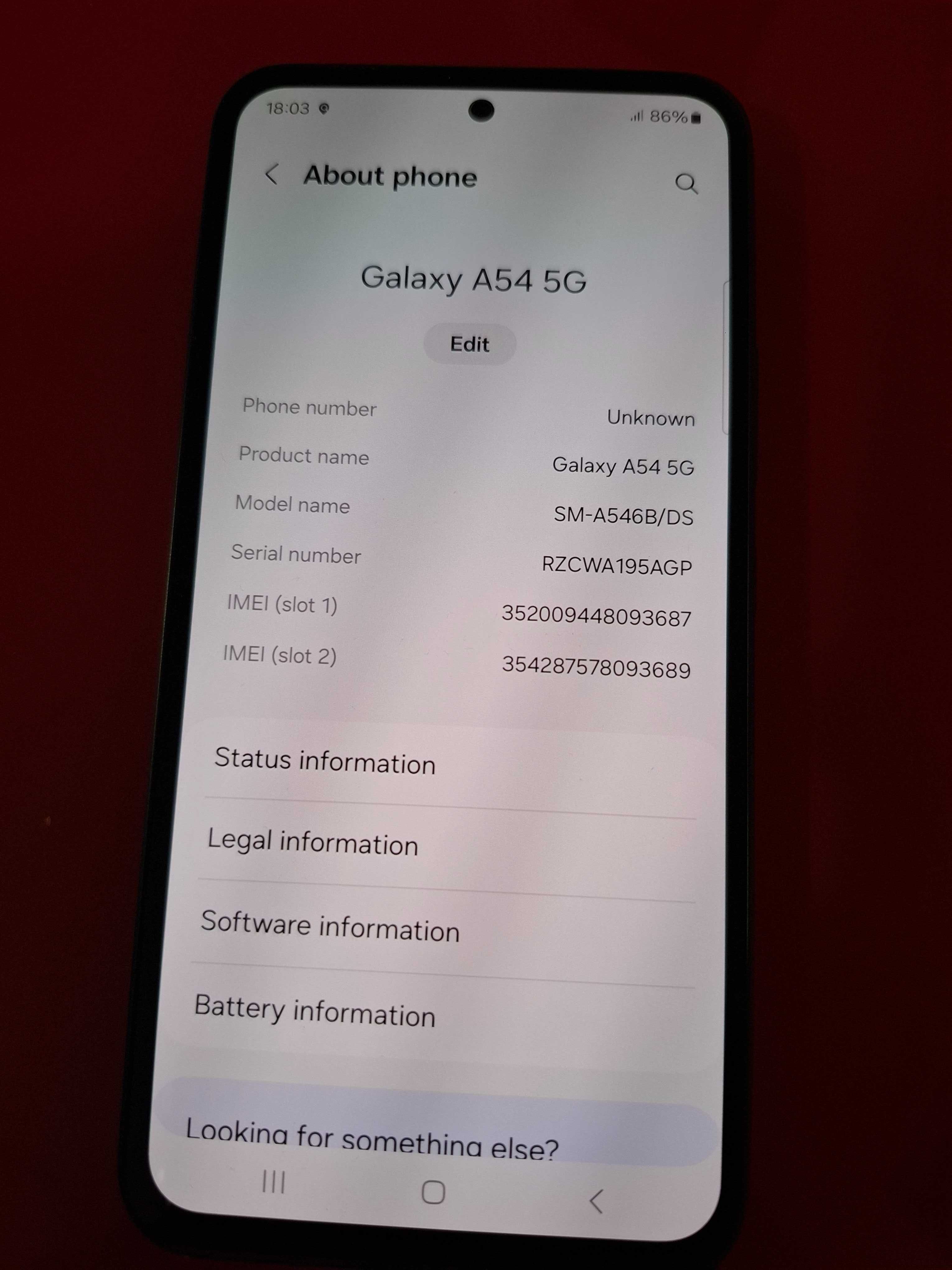 Telefon Samsung Galaxy a 54 ca nou