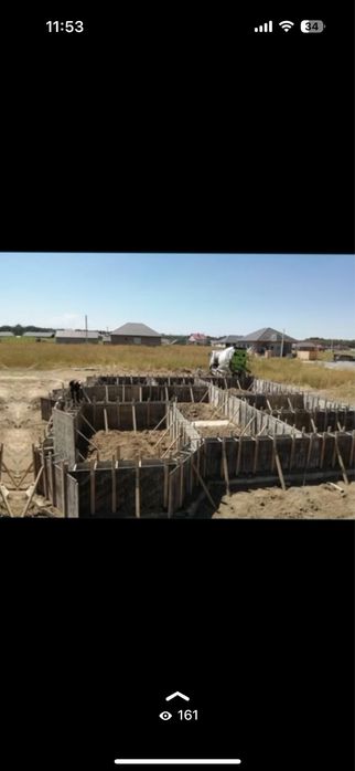 Заливка фундамента, опалубка , бетонные работы