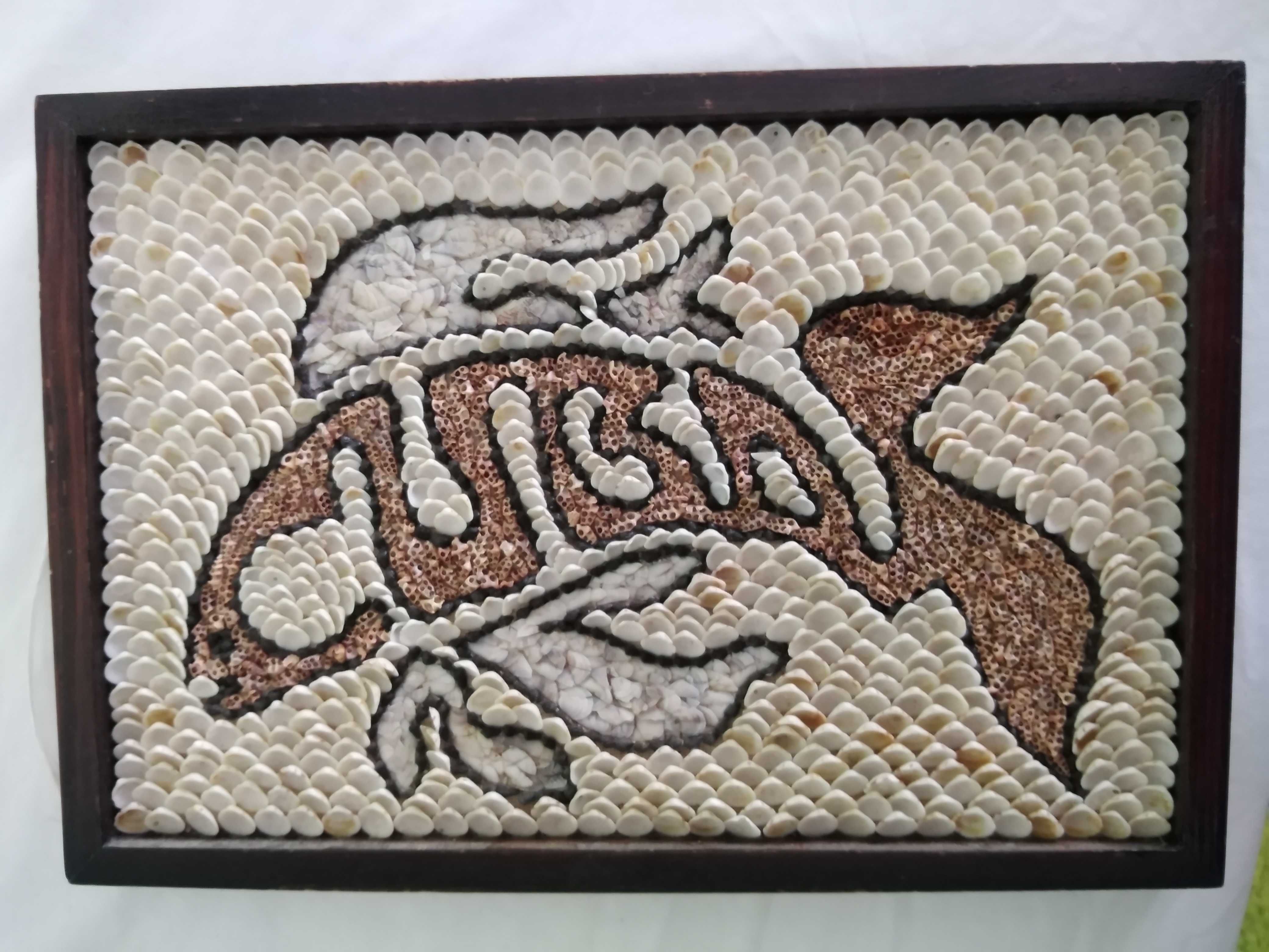 Decoratiune tip tablou handmade din elemente marine- goldenfish Cuba