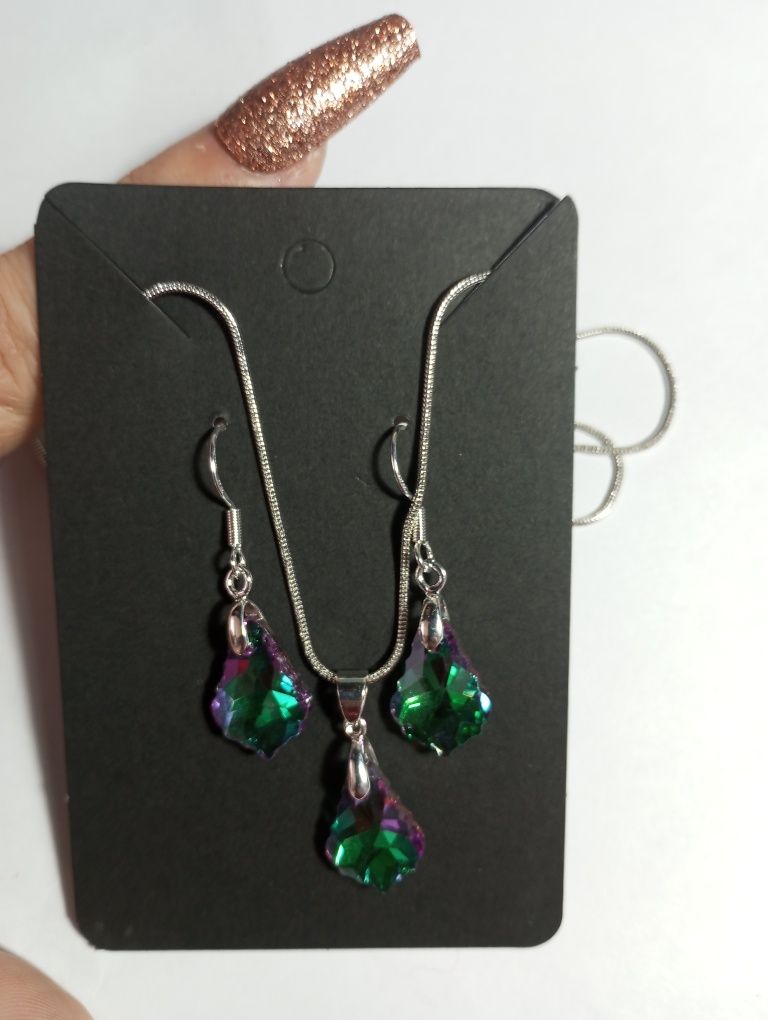 Set cercei și colier argint 925 cu cristale