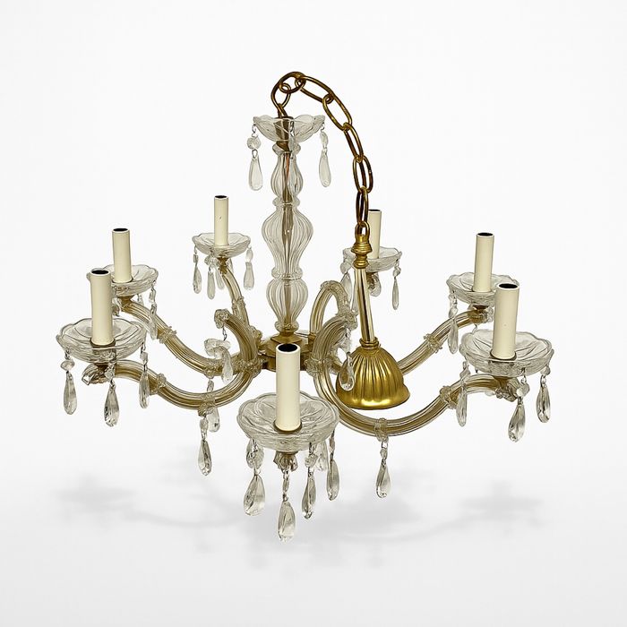 Италиански Кристален полилей с месингова основа
