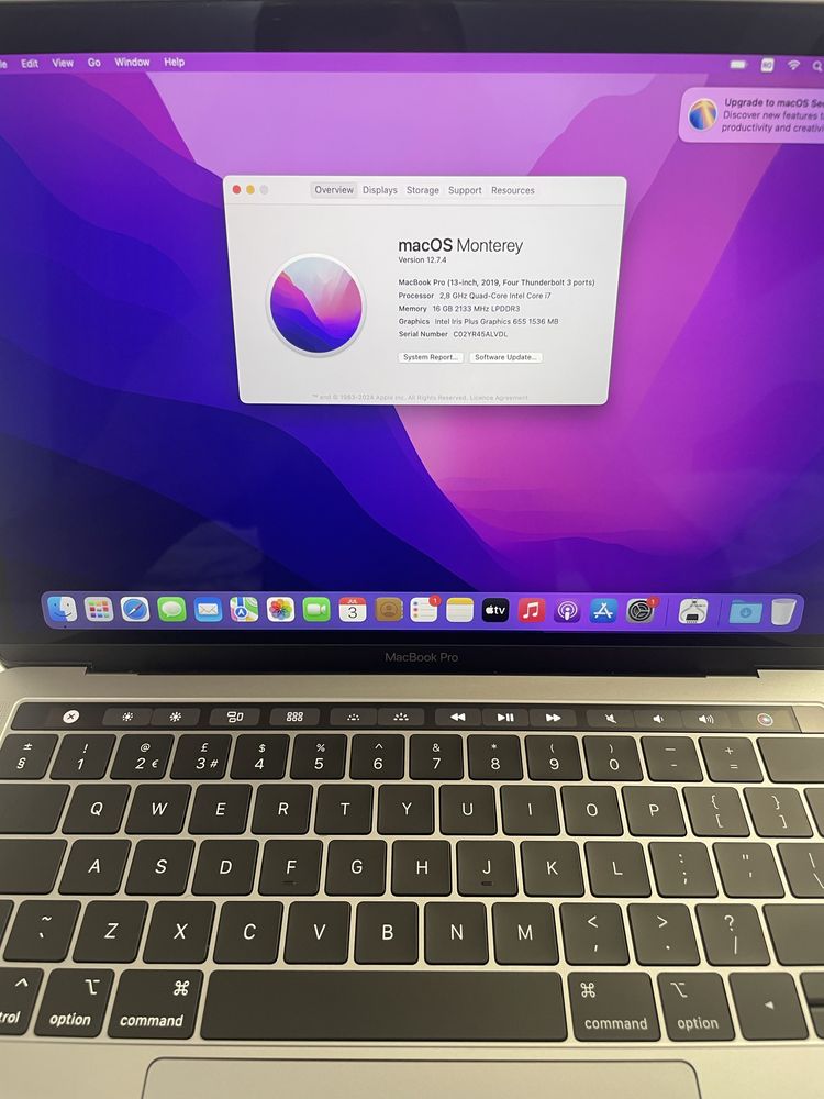 MacBook Pro 2019 13” Space Grey, i7, 16Gb, 500Gb