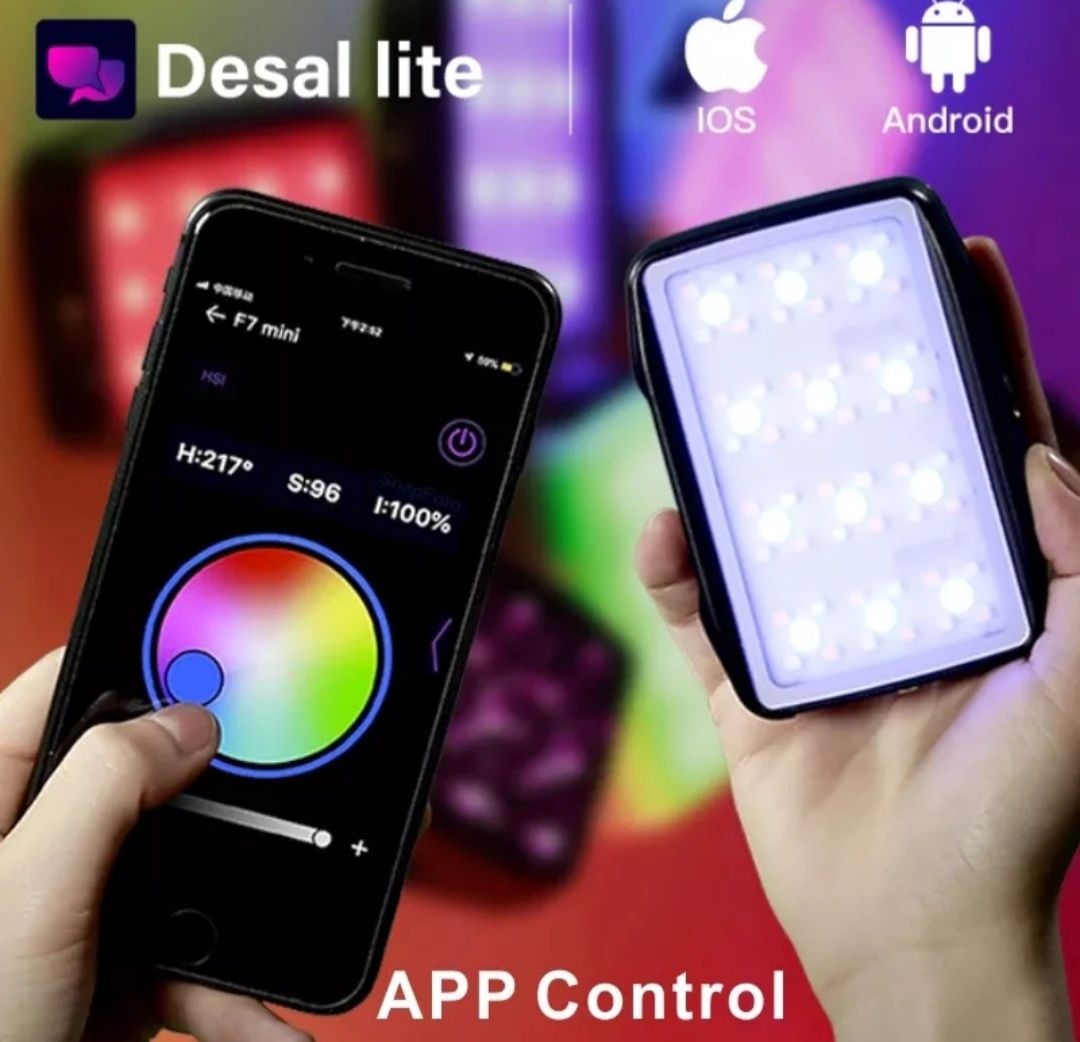 Lampa led rgb foto video ,12 efecte . control telefon ,