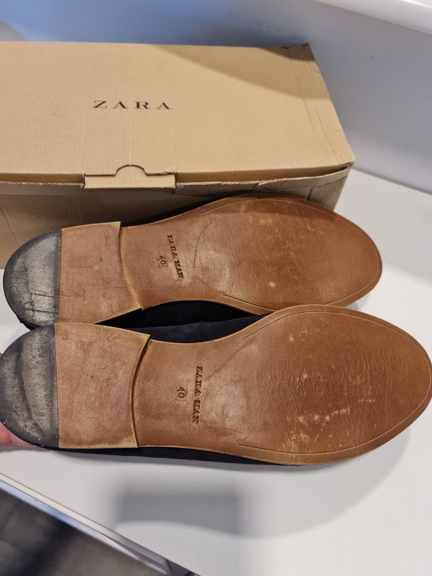 Mocasini piele naturala Zara