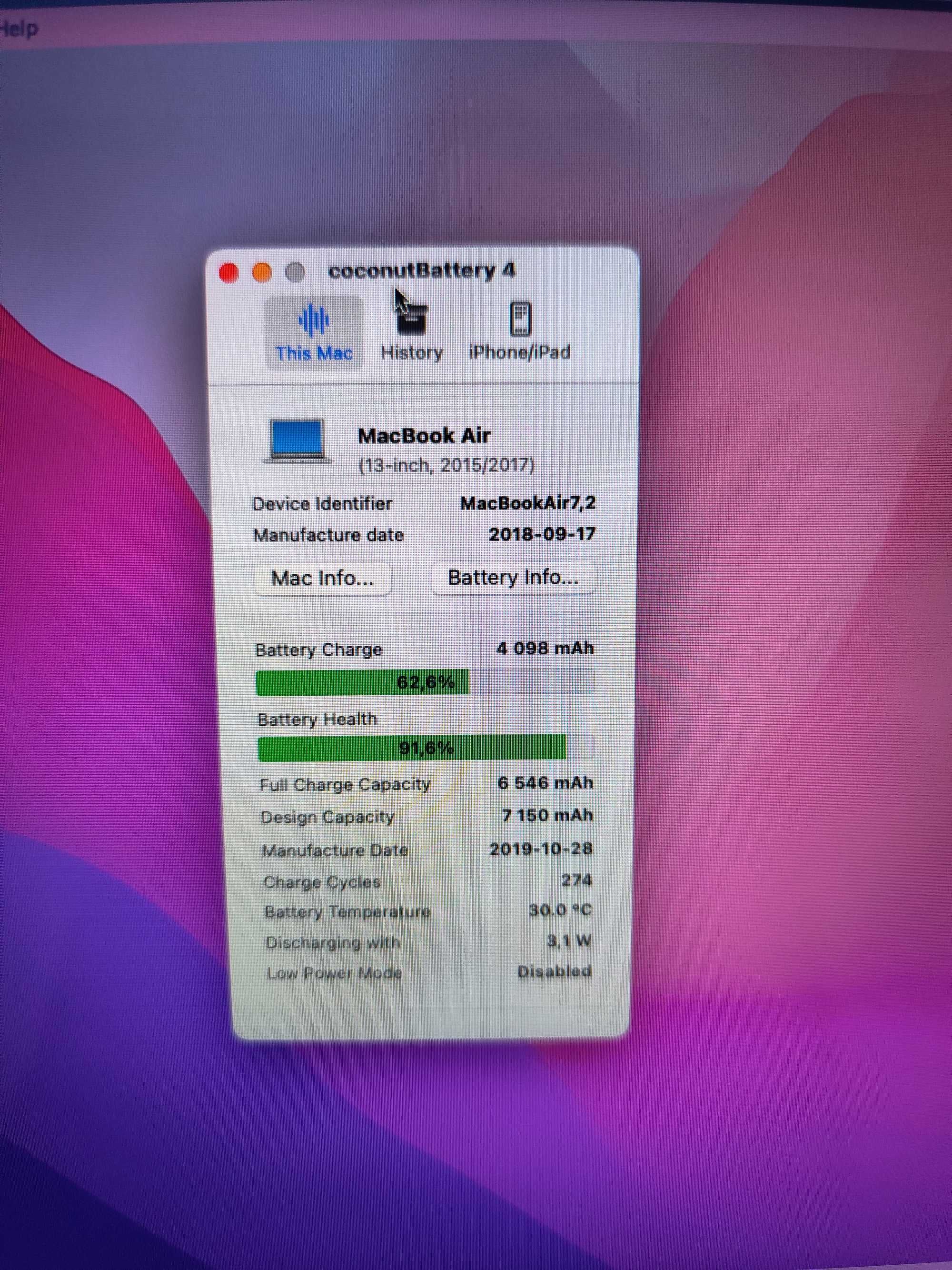 MacBook Air 13" 2017 1.8GHz 8GB RAM 256Gb SSD