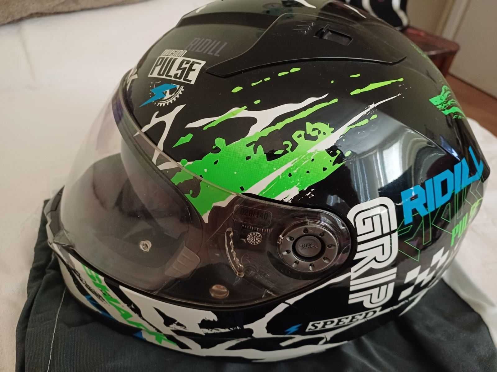 Каска за мотор: SHARK RIDILL DRIFT-R BLACK/GREEN размер: S