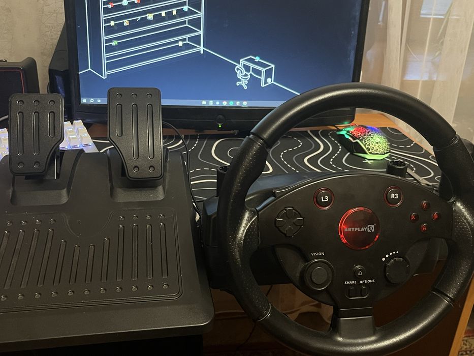 Игровой руль artplay, полностью рабочий