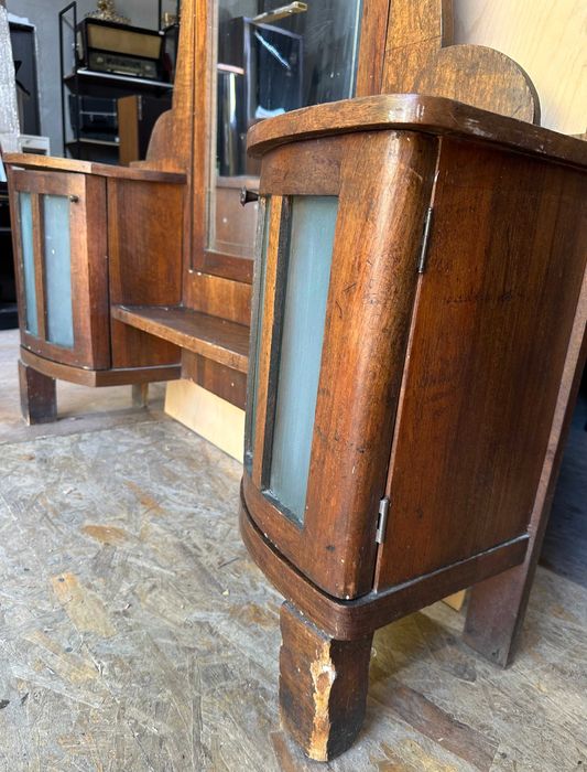 Toaleta de machiaj Vintage stil ArtDeco; Comoda cu oglinda