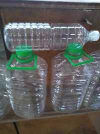 Пластмасови бутилки 1л и 5л нови квадратни с капачка и дръжка