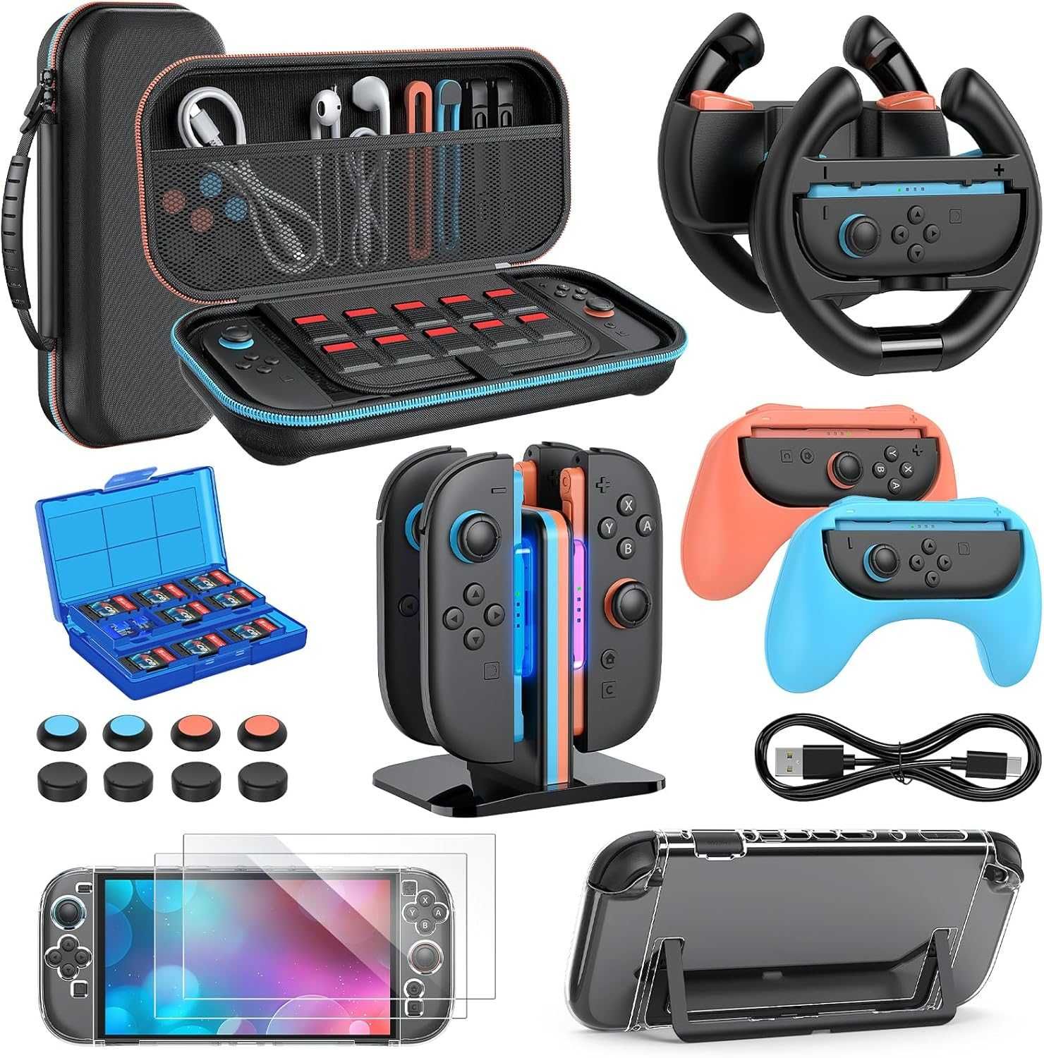 Комплект аксесоари MENEEA Switch 2 за Nintendo Switch 2 (2025), 20 в 1
